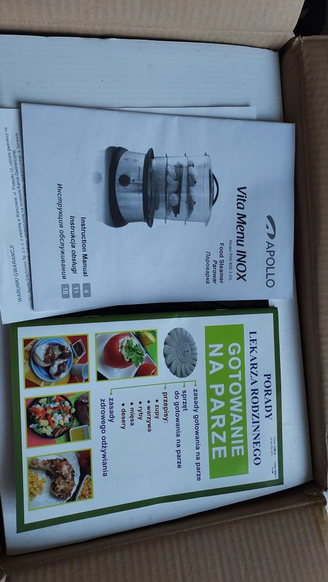 Parowar Apollo Vita menu INOX food steamer