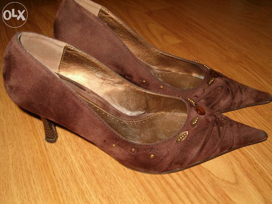 Sapatos castanhos "stilettos" nobuck - 36