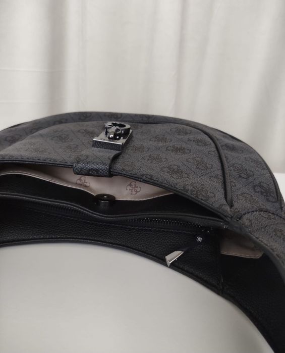 Guess Maime Hobo torebka damska monogram czarna szara