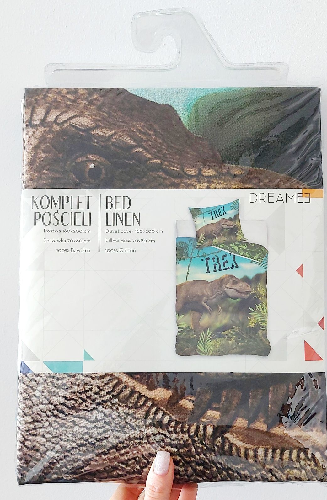 Trex dinozaur komplet pościeli 160x200