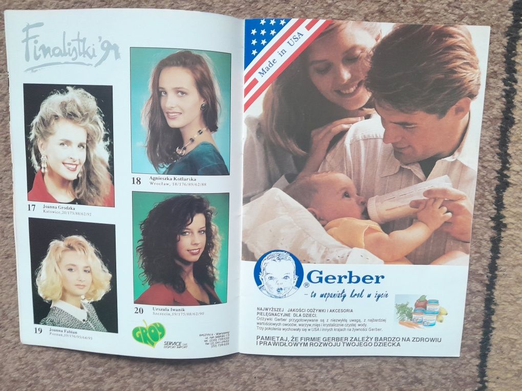 Folder z konkursu Miss Polski 1991 ze zdjęciami finalistek