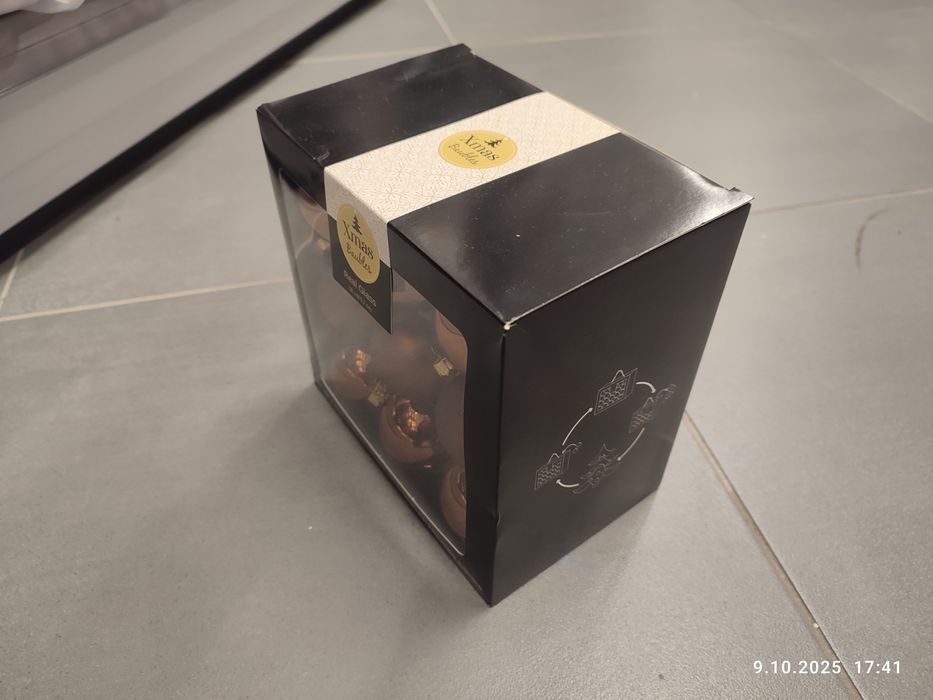 Nowy zestaw brązowych bombek świątecznych 18 sztuk