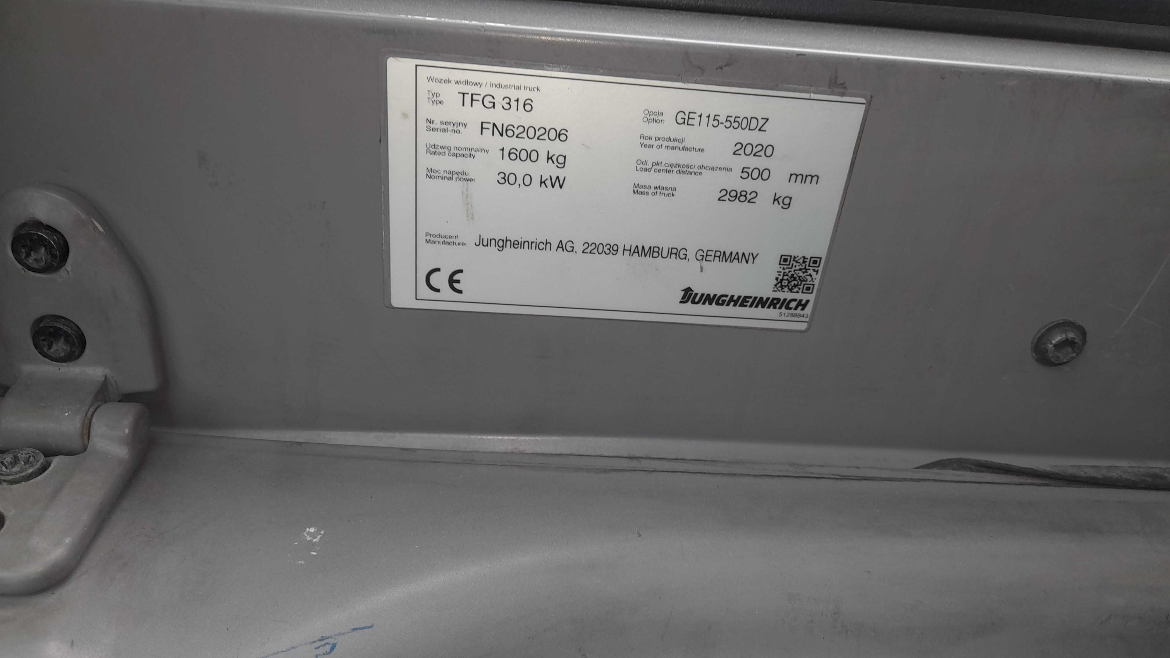 Wózek widłowy Jungheinrich TFG316