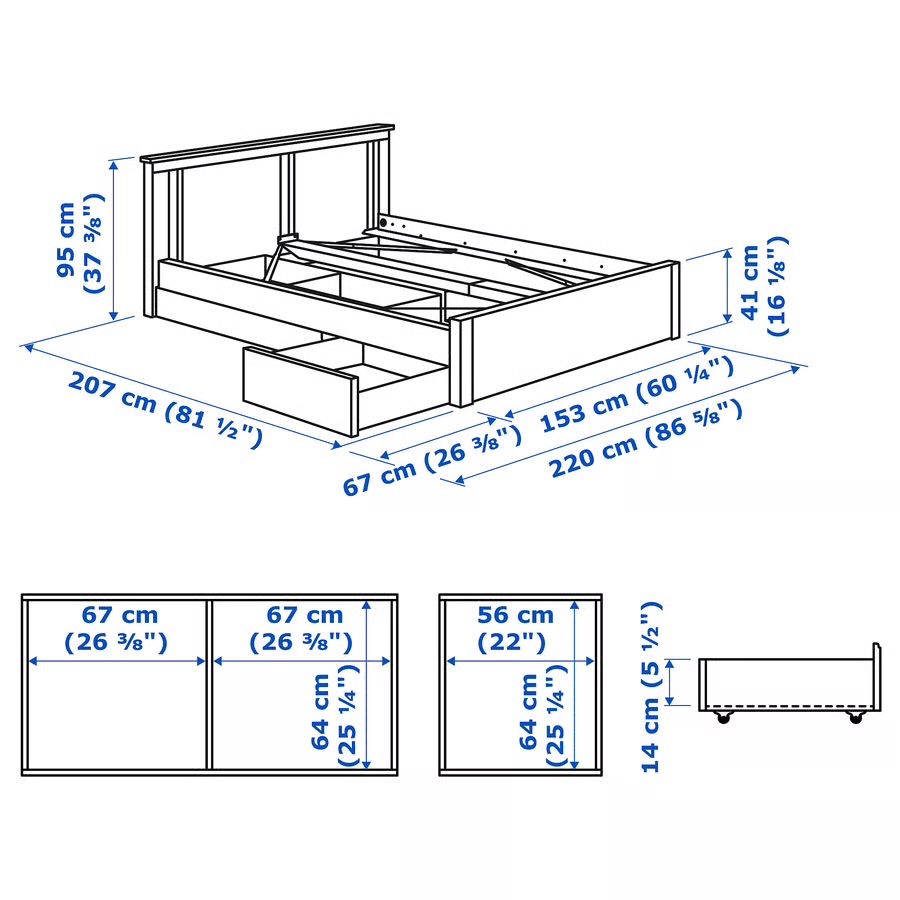 Cama IKEa Songesand com estrado