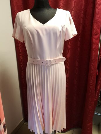 L XL nowa sukienka sukieneczka materiałowa elegancka krótki pasek