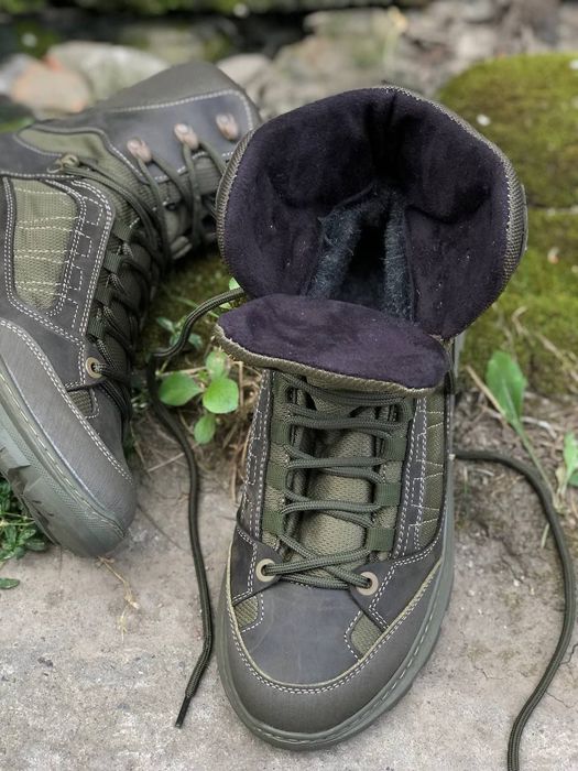 Берці зимові чоловічі шкіряні на хутрі Пегас 40-46р олива Койот Чорні