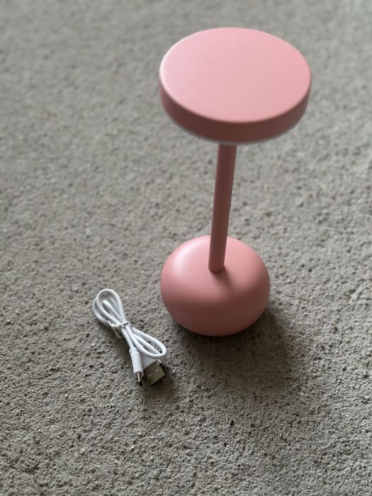 Retro lampa metalowa lampka nocna różowa Modern Design Space Age UFO