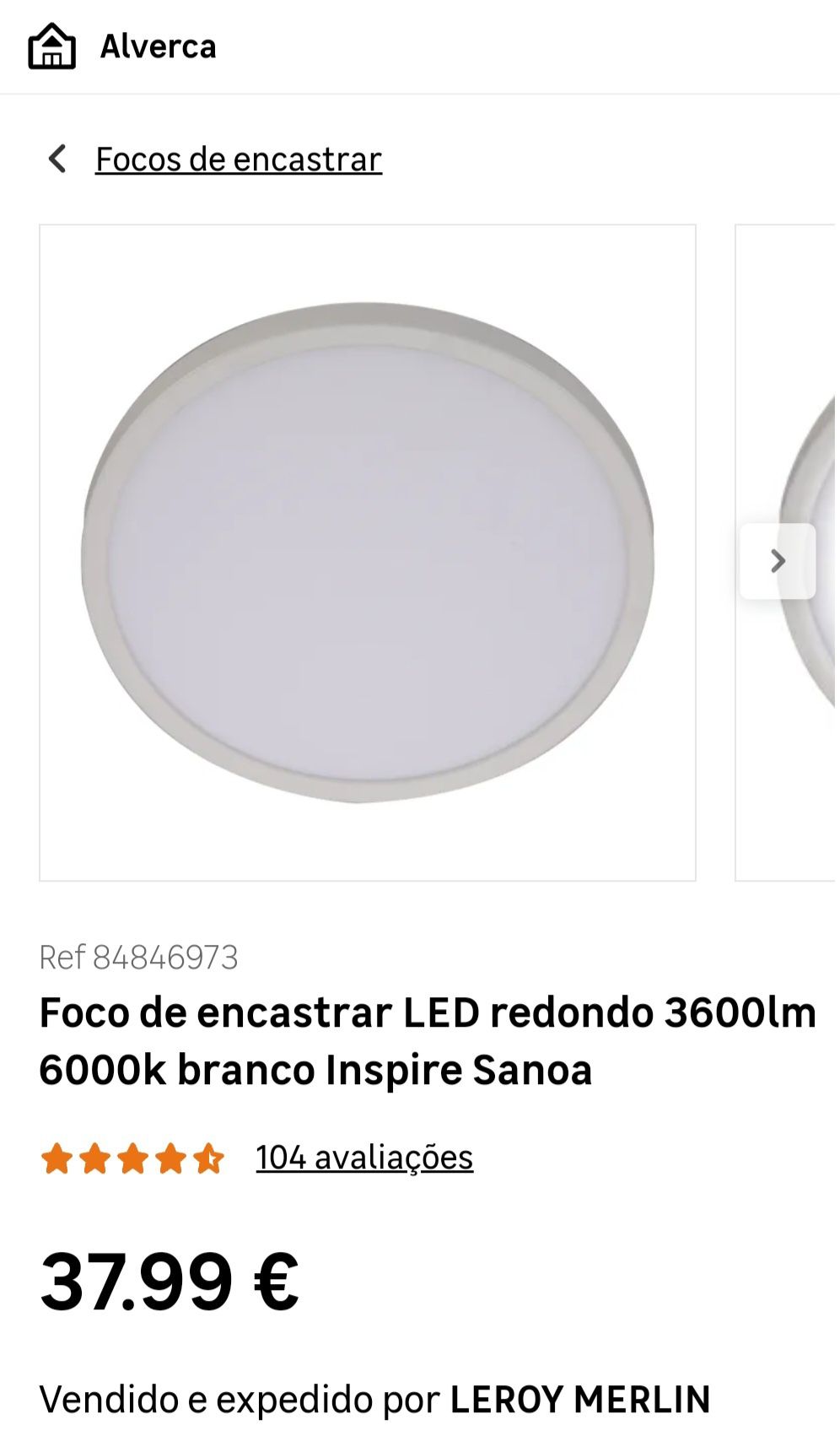 Candeeiro de teto Led