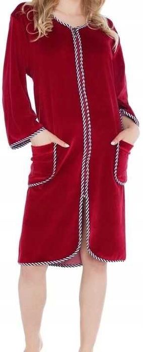 Szlafrok damski welur welurowy polski polska kolory suwak rozm.M-6XL