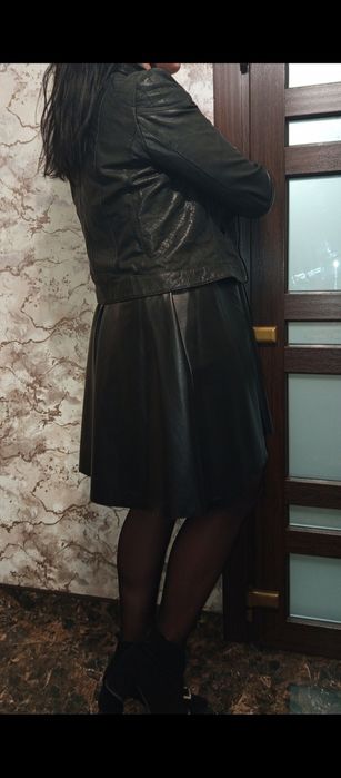 Натуральна шкіряна кожана куртка косуха