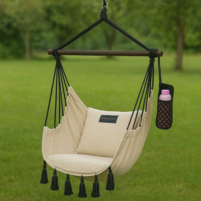 Zestaw fotel HAMAK wiszący i mocowanie do domu i ogrodu + 2 poduszki