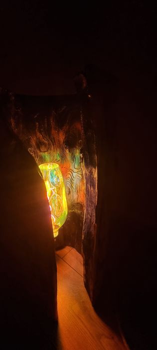 Lampa Stojąca z Litego Drewna