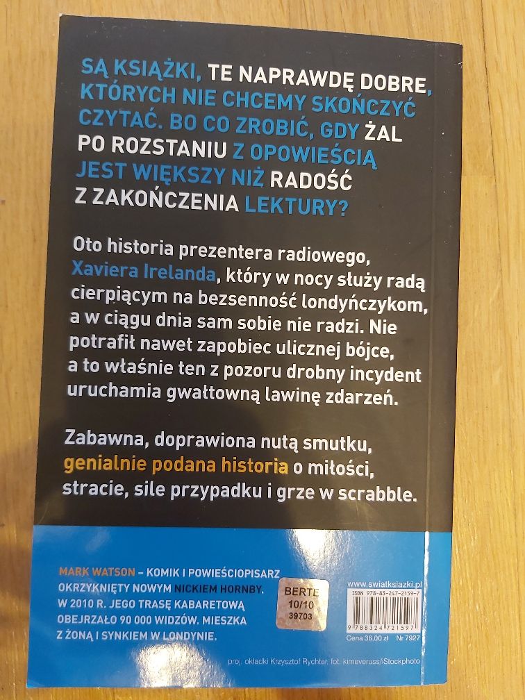 Jedenaście Mark Watson powieść historia o miłości scrabble