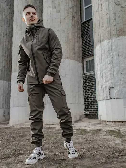 Спортивный костюм мужской Softshell весенний осенний Ветровка Штаны