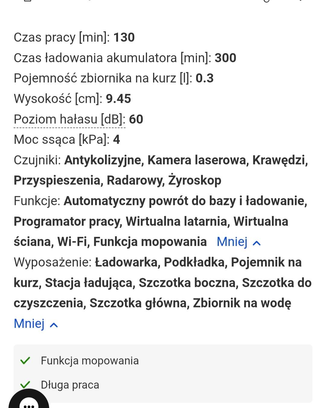 Robot sprzątający xiaomi vaccum s10 z funkcją mopowania