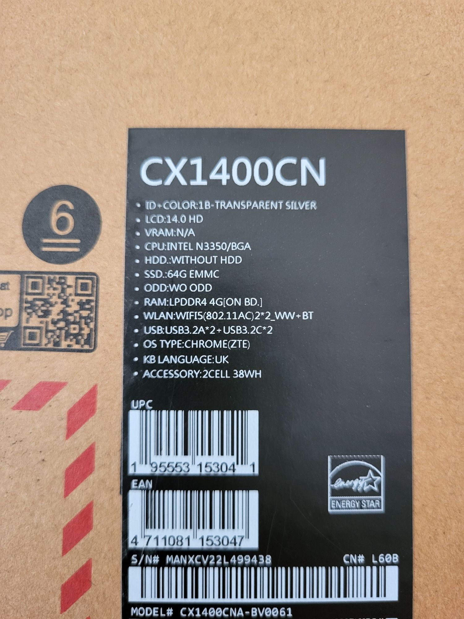 Asus chromebook cx1400cn
