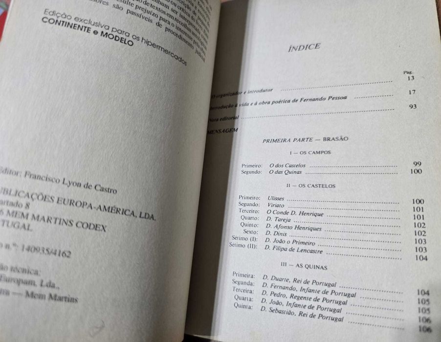 Obra Poética de Fernando Pessoa: Mensagem e outros Poemas Afins