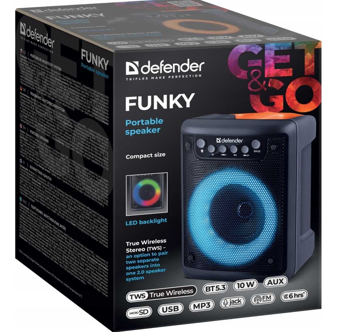 Przenośny Głośnik Bluetooth bezprzewodowy USB SD Radio FM TWS AUX 10W