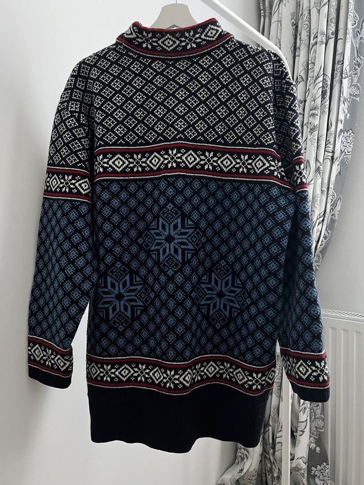 Sweter zimowy wełniany oversize M