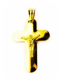 Złoty Krzyż - Jezus Chrystus - 14K - 2,07g - KRAKÓW