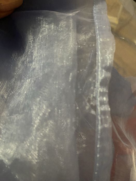 Синя тюль на люверсах