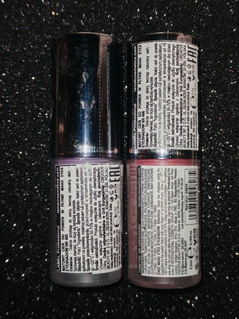 Zestaw kosmetyków Lamel eyeliner duochrome glitter brokat kredki cień
