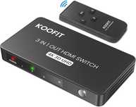 Przełącznik HDMI 3w1 z pilotem koofit splitter