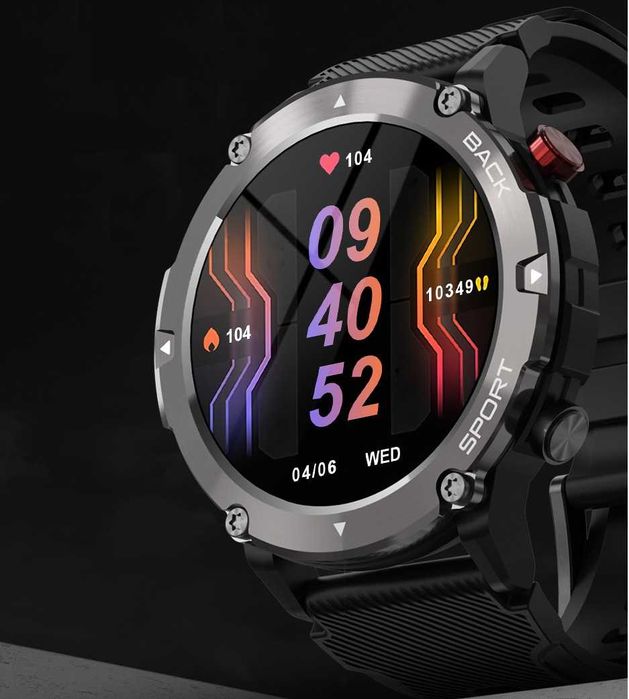Wojskowy Zegarek Męski Smartwatch Pulsometr Rozmowy PL METALOWY