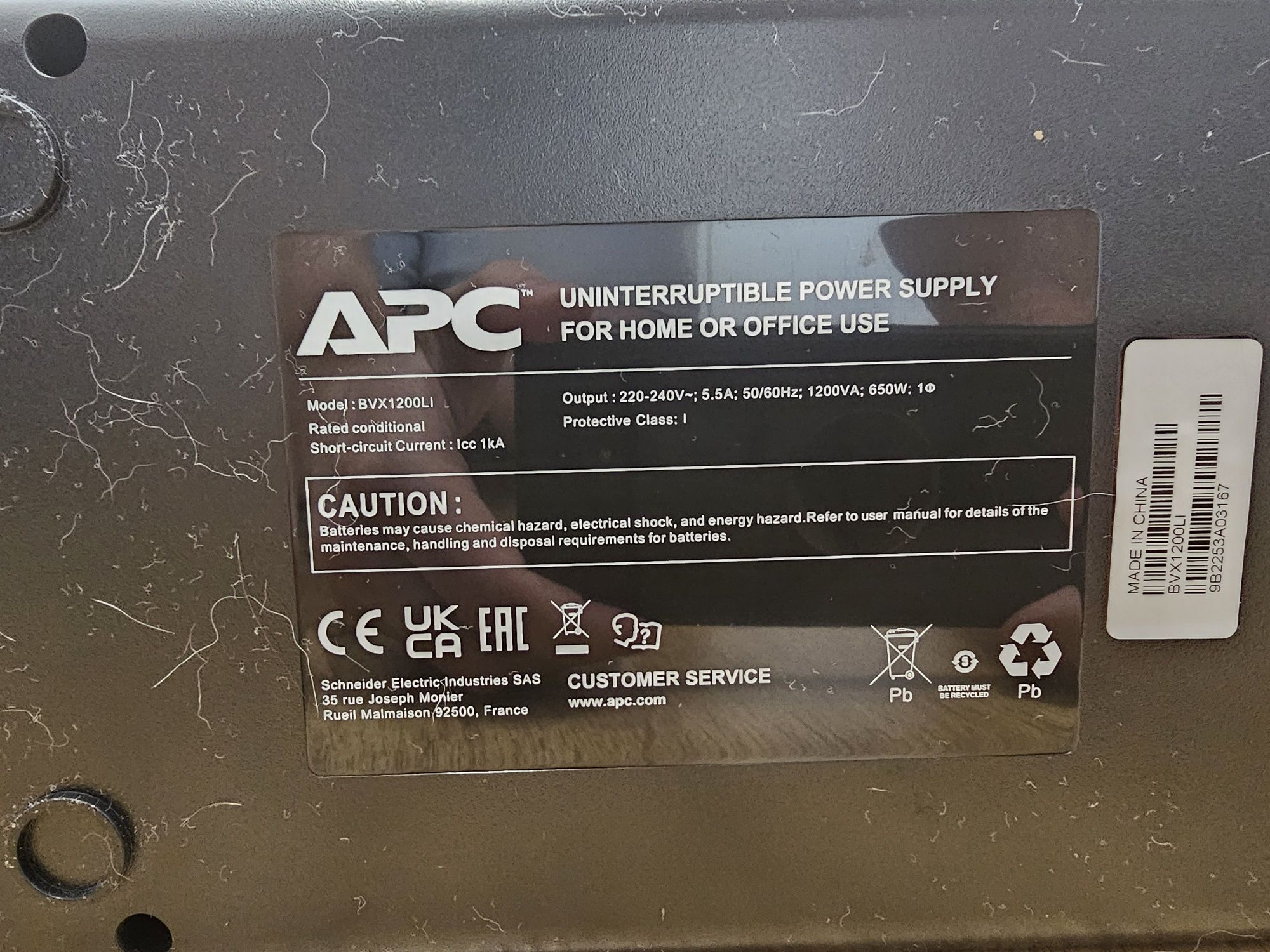 Zasilacz awaryjny UPS APC EASY-UPS 1200VA 650W