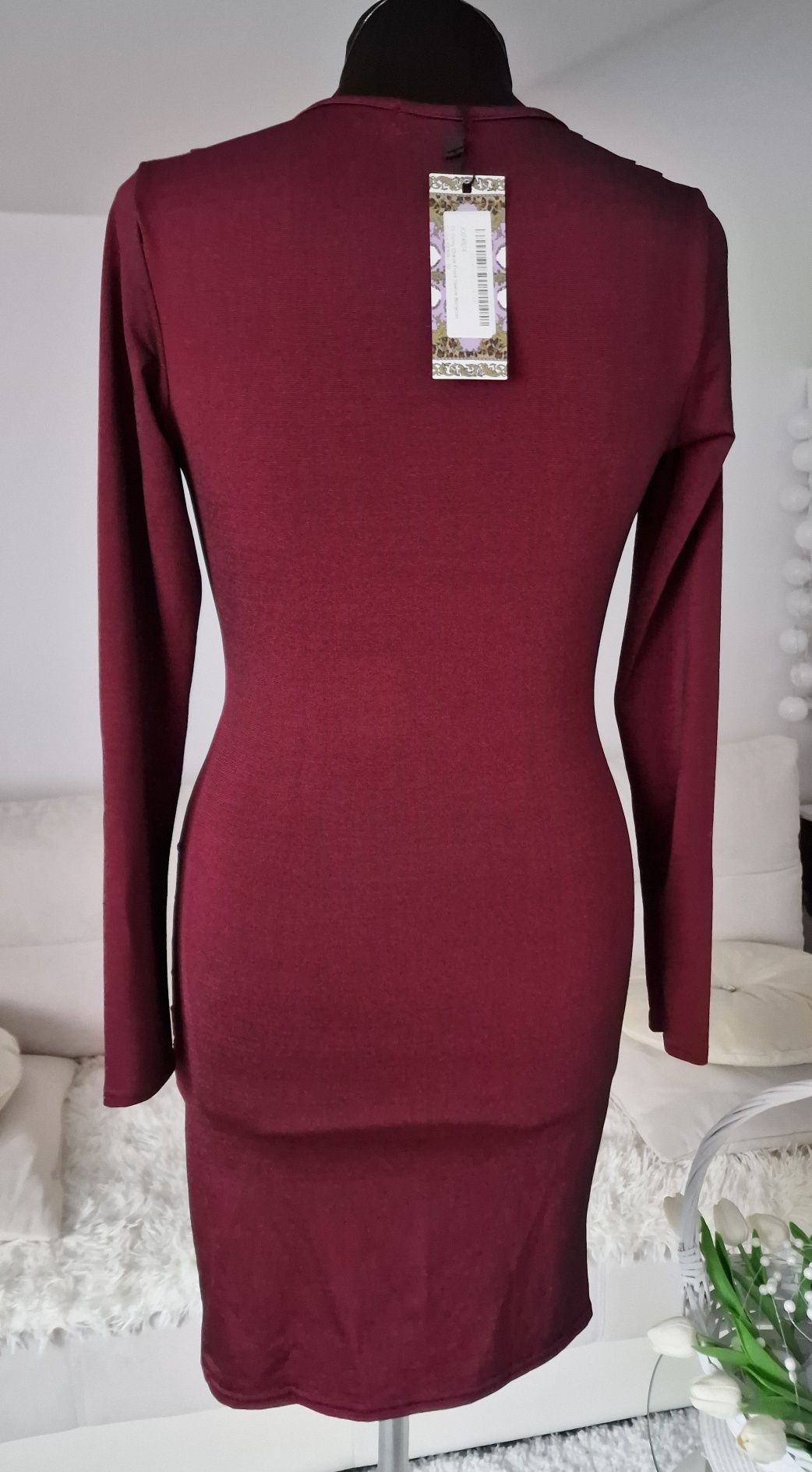 Sukienka bordo"Boohoo".