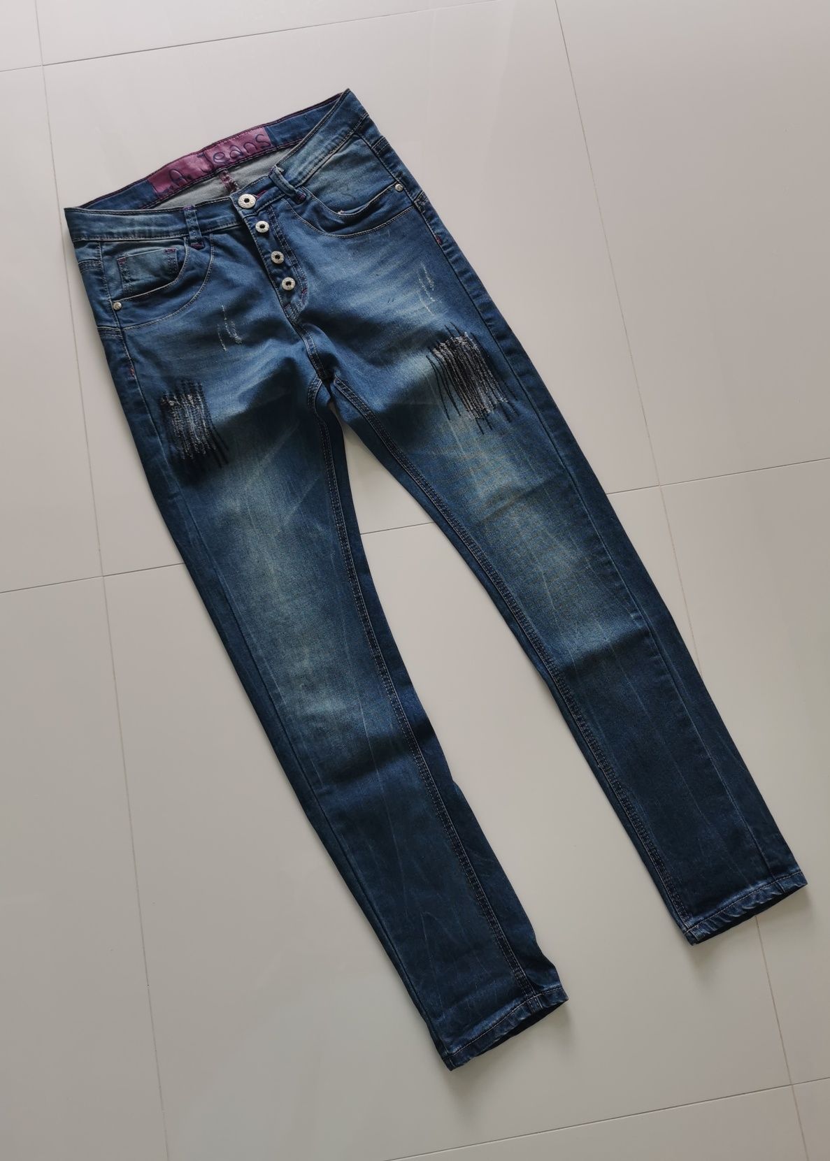 Next spodnie jeans dziewczęce wysoki stan r. 158 164