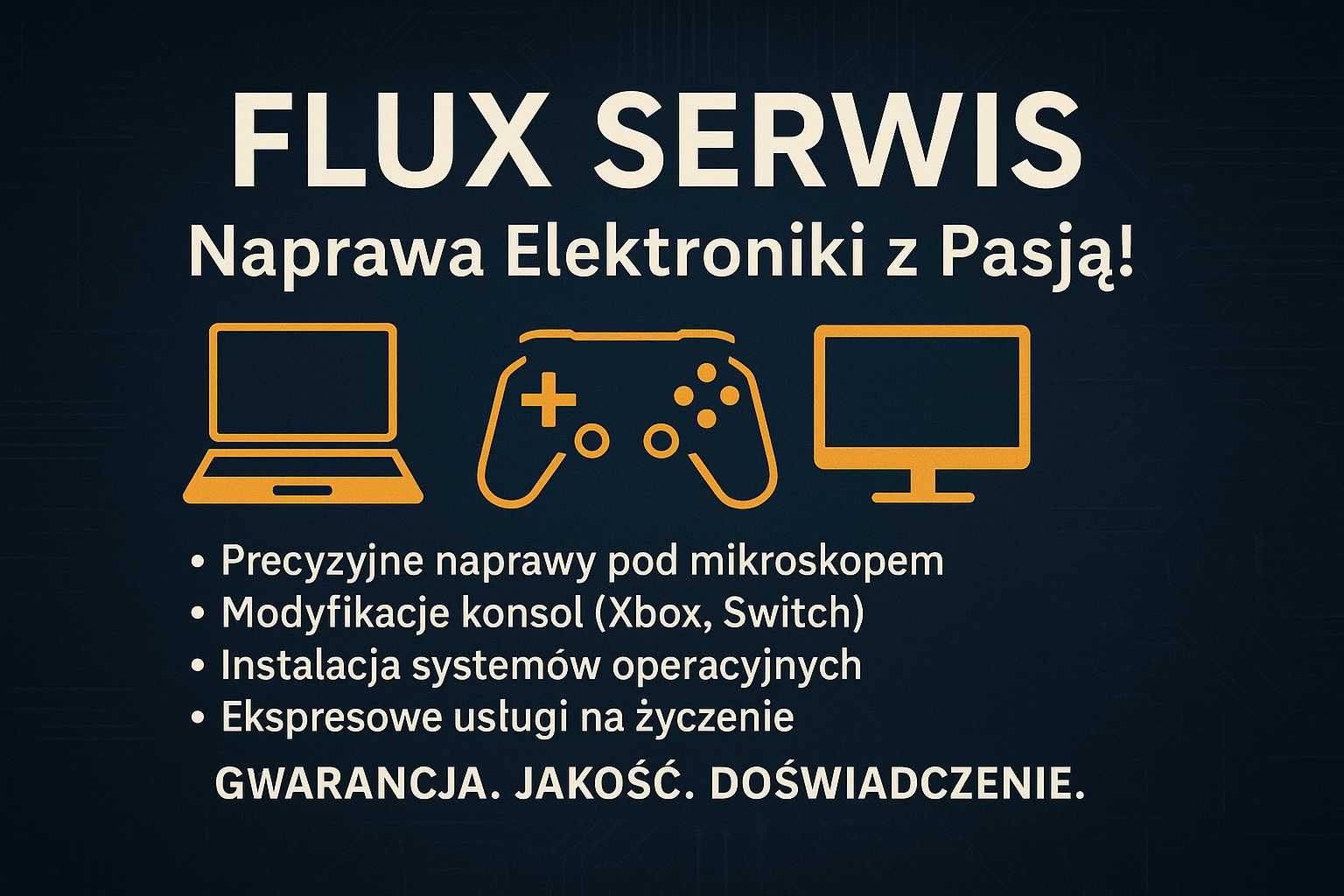 Naprawa i serwis laptopów komputerów konsol elektroniki | Serwis FLUX