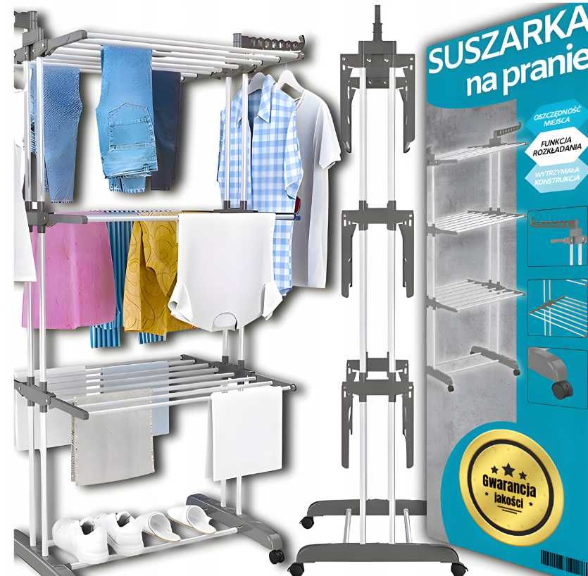 Nowoczesna SUSZARKA Na Pranie Stojąca Do Ubrań XXL Pionowa (OKAZJA)