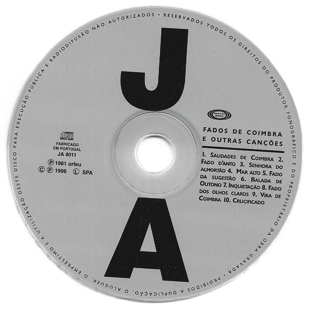 José Afonso	- - - - -		Fados de Coimbra e Outras Canções	- - - - -	CD