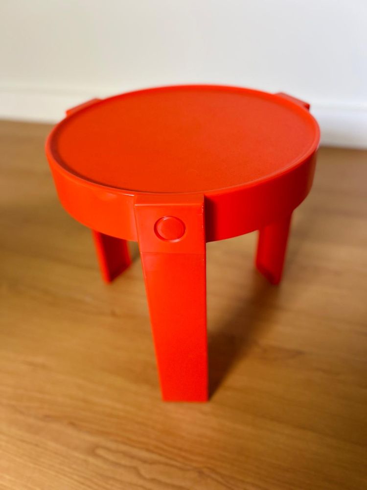 Mesa de apoio vermelha anos 70 Prisunic