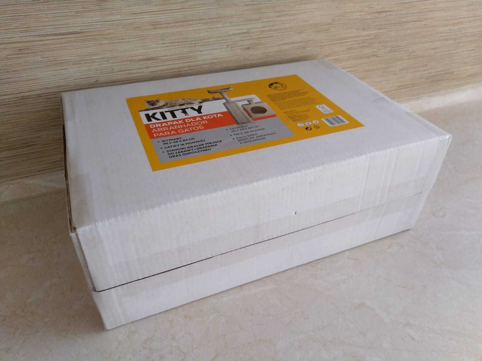 NOWY Drapak Dla Kota Domek Budka Podesty Legowisko wys. 84 cm KITTY