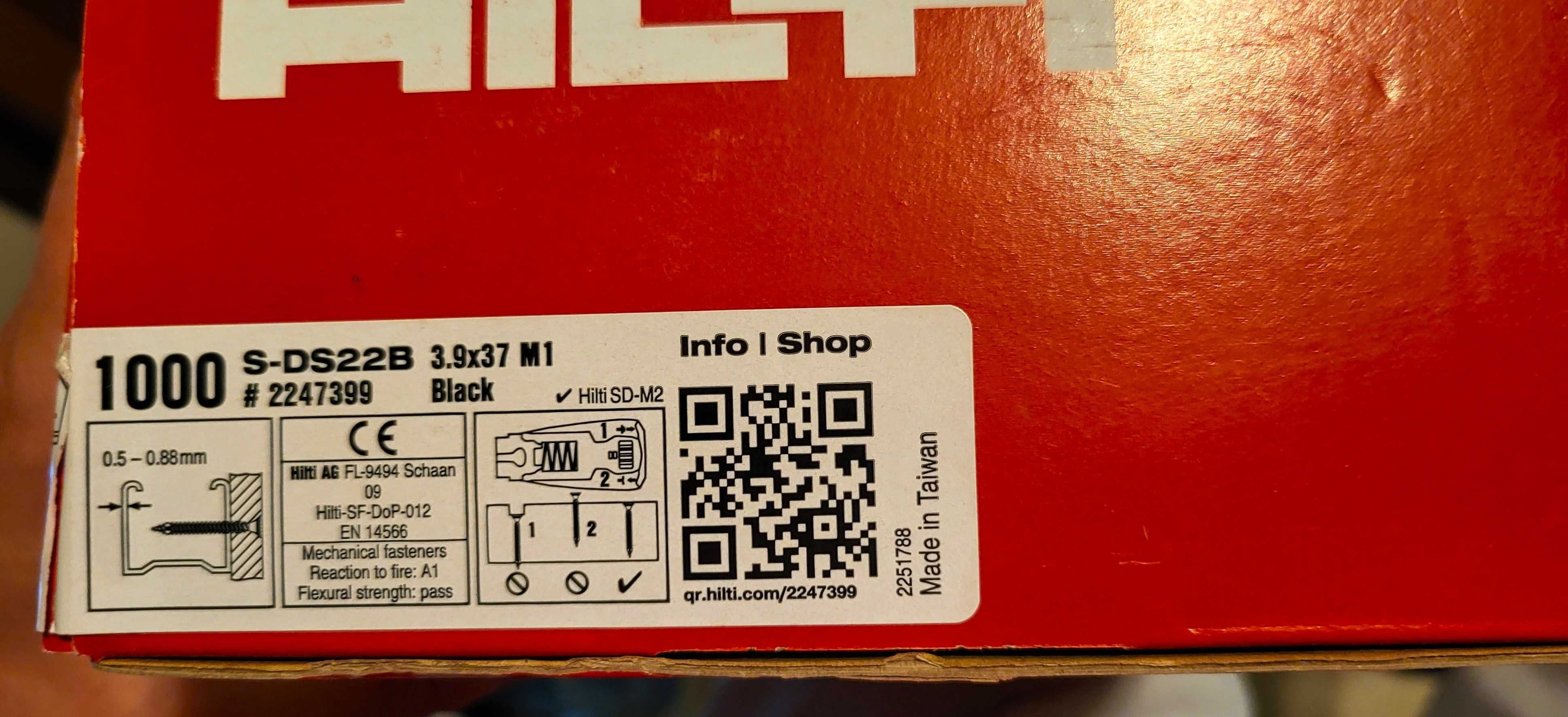 HILTI wkręty na taśmie do płyt twardych GK SD S 22 B 37 mm NOWY
