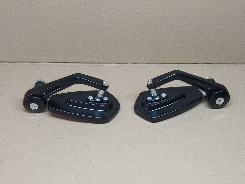 Зеркала мото (пара) "ПРИЗМА SPORT CUSTOM" в торец руля, чёрный