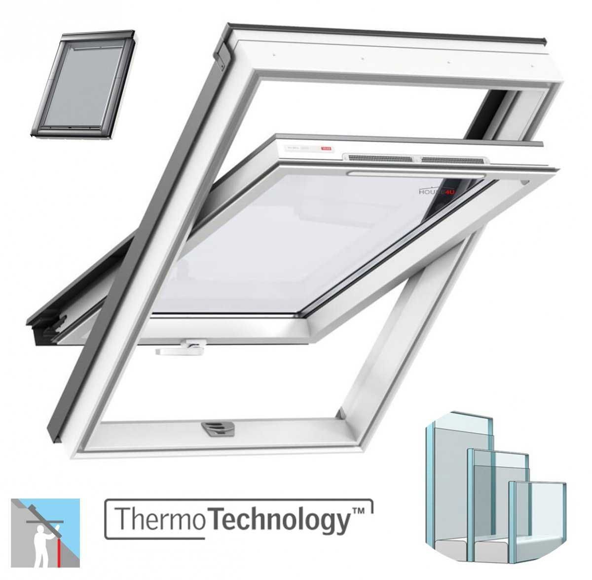Okna dachowe VELUX GLU 0061B  pakietem 3-szybowym z kołnierzem 78x140
