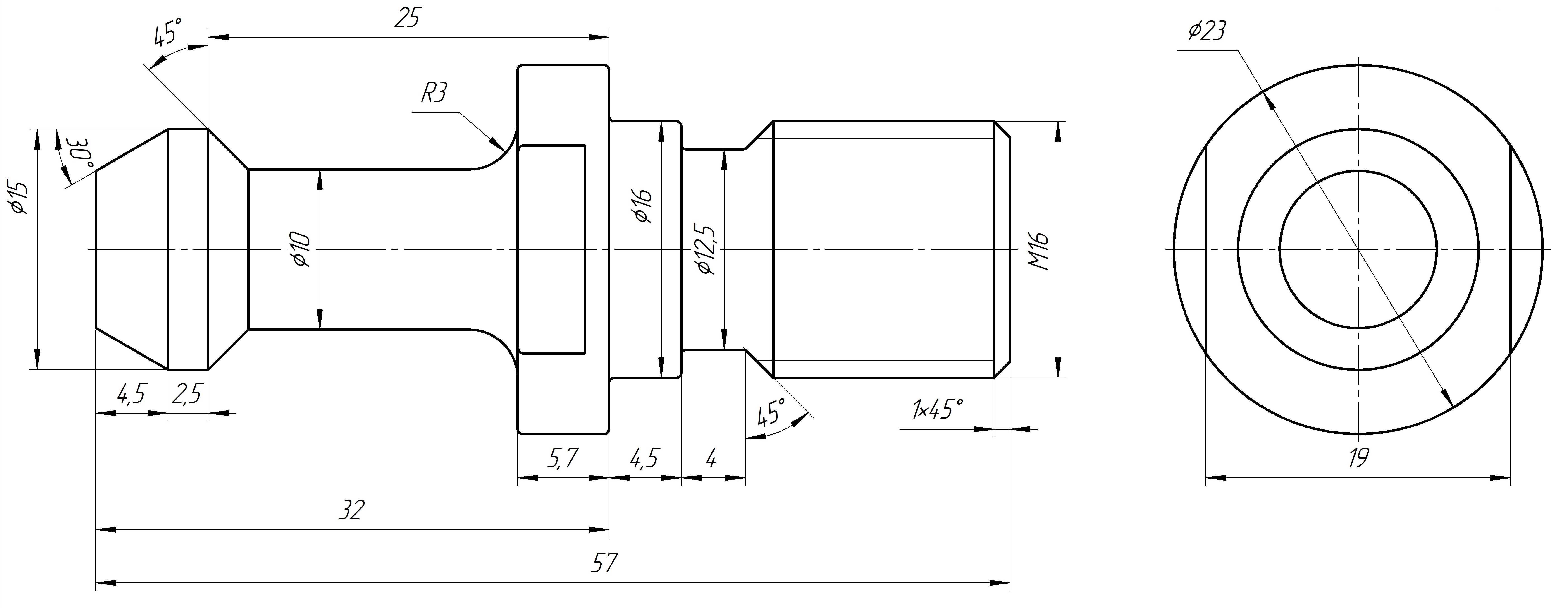 Штревель BT40-45 M16