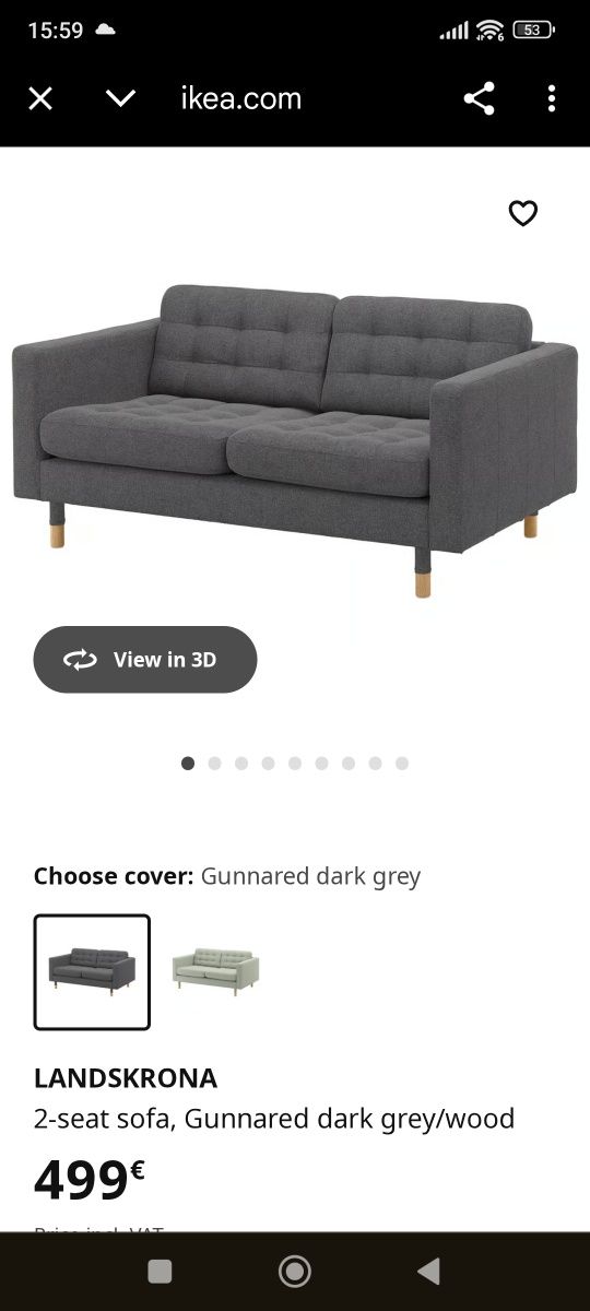 Sofá IKEA Cinzento
