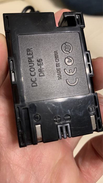 Фіктивний акумулятор (батарея пустушка) Canon DR-E6 із блоком живлення