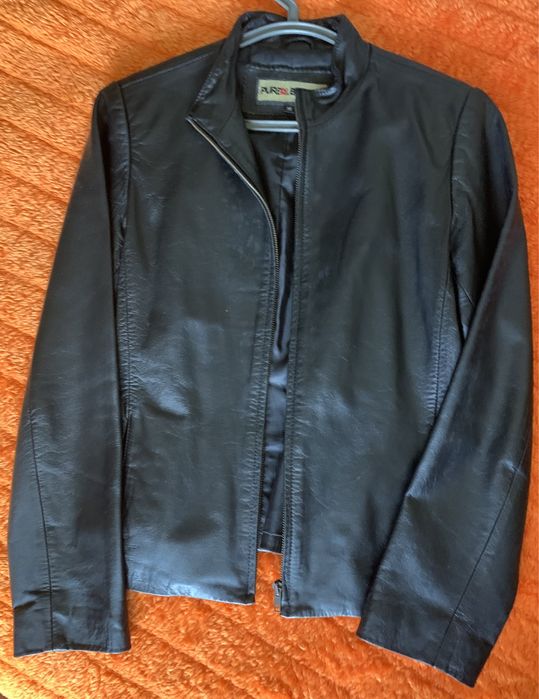 Casaco de pele preto