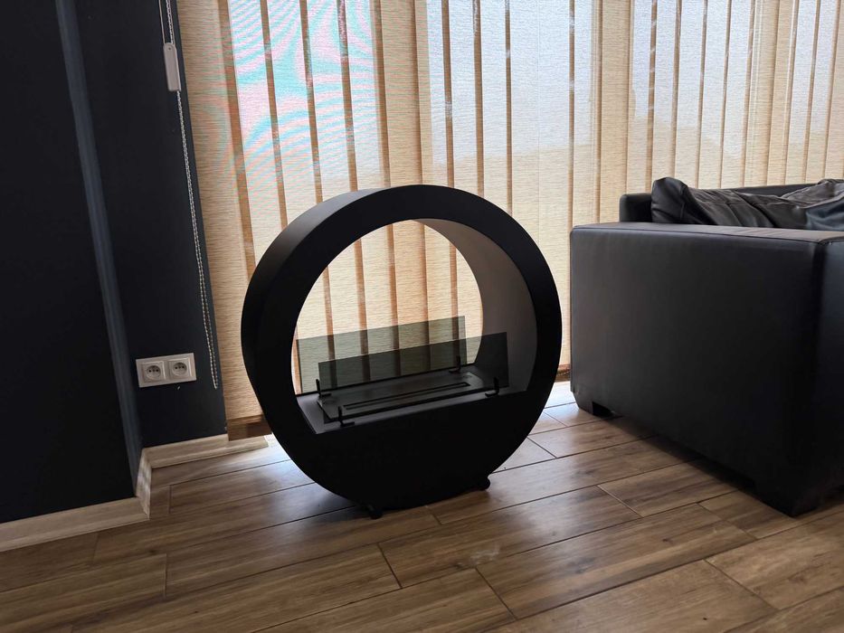 Biokominek Kominek wolnostojący 80 x 80 x 30 cm czarny