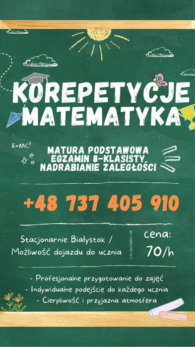 Korepetycje Matematyka Białystok- Matura/Egzamin 8-klasisty/Zaległości