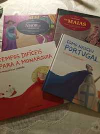 4 livros capa dura clássicos e história Portugal