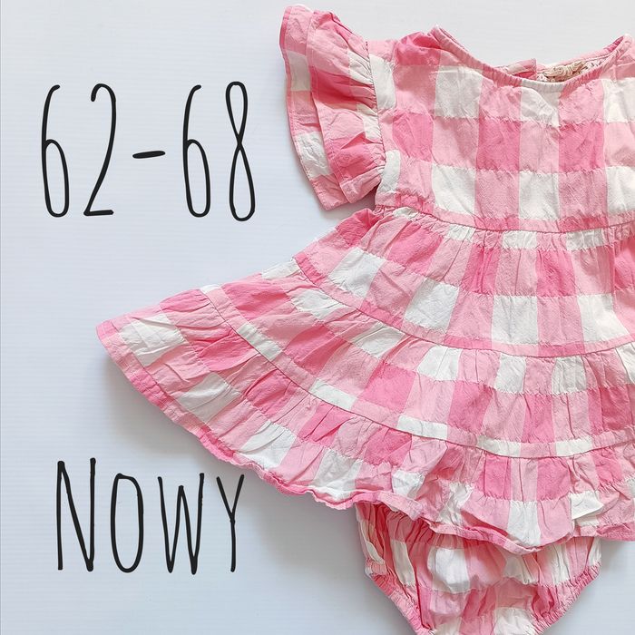 Nowy zestaw dla dziewczynki sukienka i spodenki 62-68