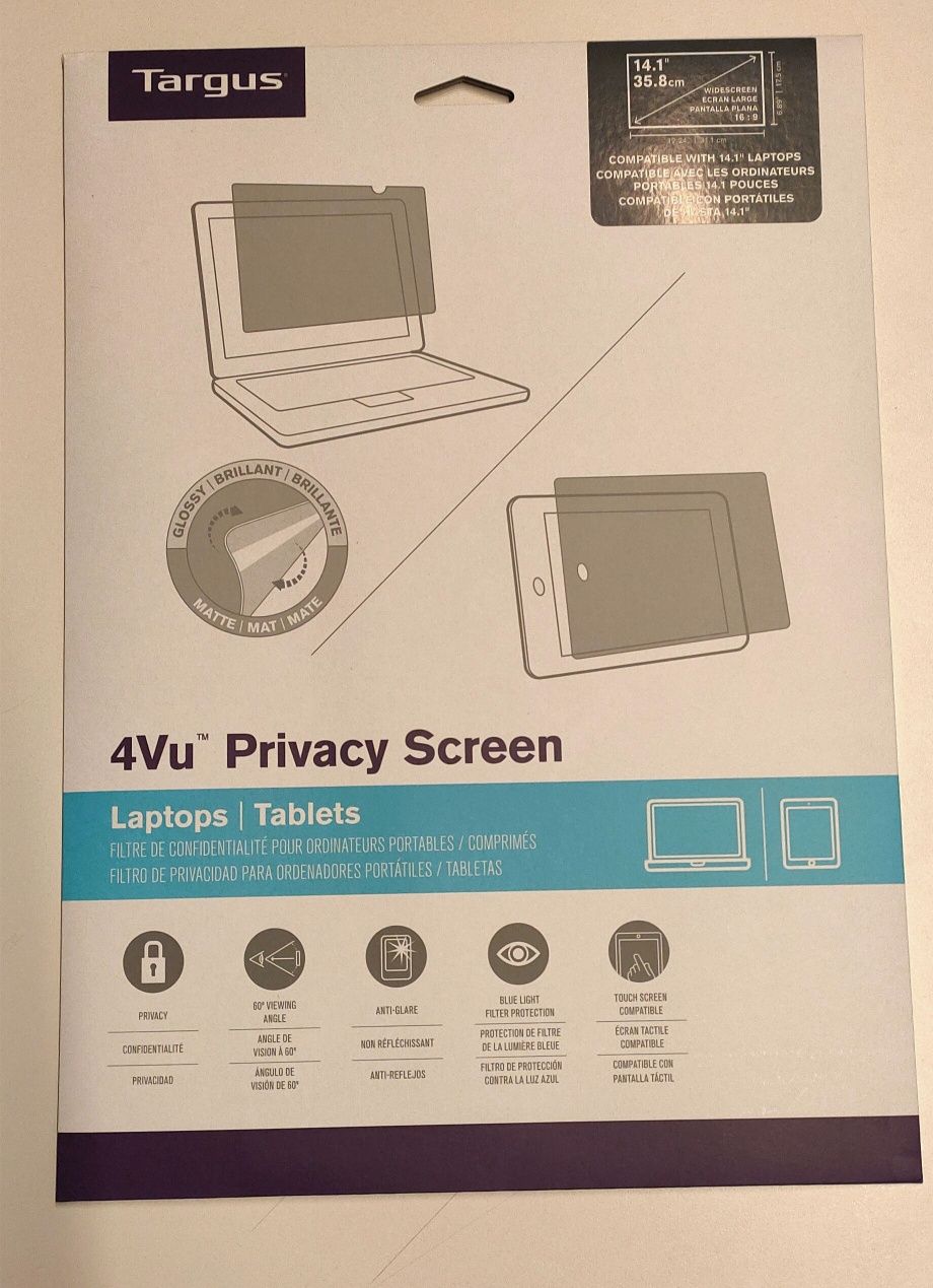 Película de privacidade para ecrãs de 14.1"
