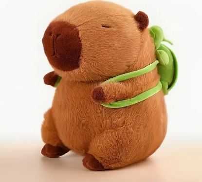 Piękny Prezent Kapibara z Plecakiem Żółwiem  Miś Pluszak