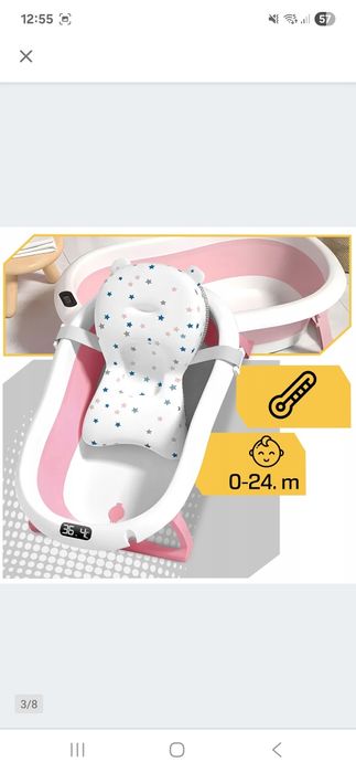 Wanienka składana biało-różowa